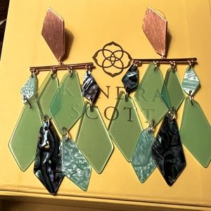 Kendra Scott Hannah Abalone and rose gold earrings